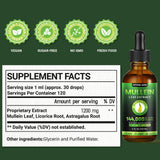 Optimal Aura Mullein Drops for Lungs, 3-in-1 Mullein Leaf Extract for Lungs Health, Herbal Dietary Supplements